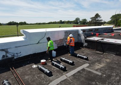 Roofing crew doing repairs