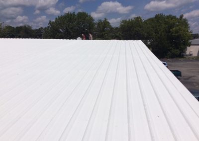 white metal flat roof