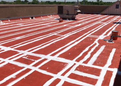 Commercial roof coating and application