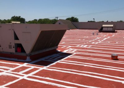 Newly sealed commercial roof