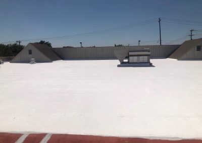 Commercial Roof Having New Coating Applied